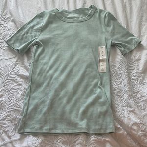 light green basic tee